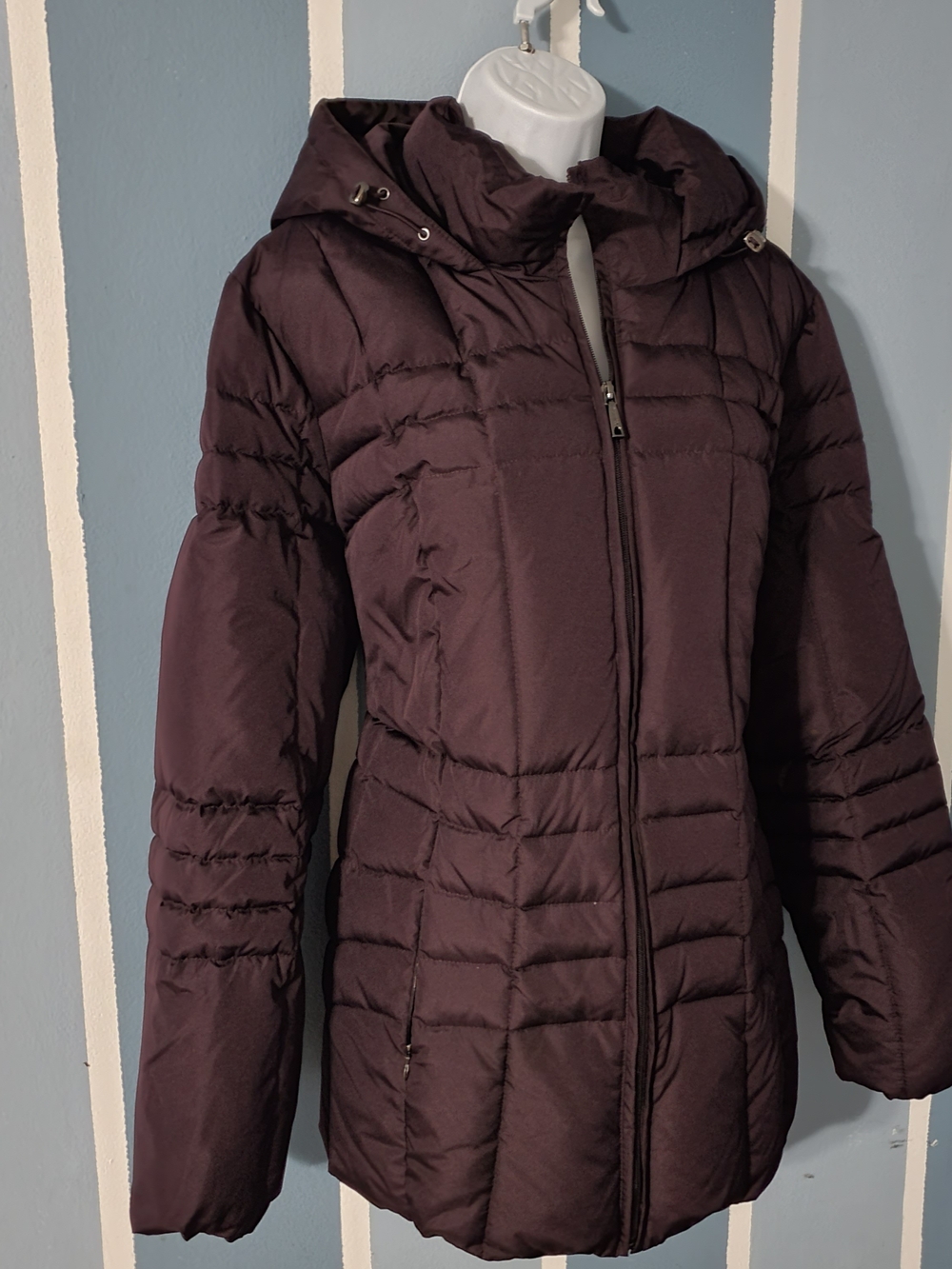 Calvin Klein Hooded Quilted Puffer Jacket - Plum